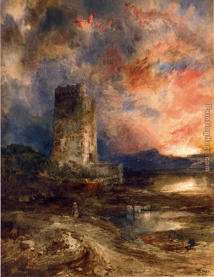 Sunset on the Moor painting - Thomas Moran Sunset on the Moor art painting